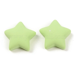 Resin Cabochons, Star, Light Green, 18x19x7.5mm