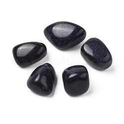 5Pcs Synthetic Blue Goldstone Beads, Tumbled Stone, Vase Filler Gems, No Hole/Undrilled, Nuggets, 20~35x13~23x8~22mm