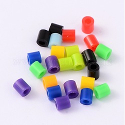 Pe cuentas tubo con abalorios de diy melty hama beads recargas, color mezclado, 5x5mm, agujero: 3 mm, aproximamente 1000 unidades / 60 g
