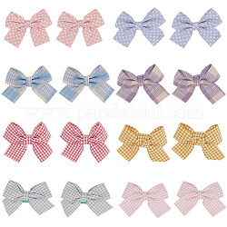 Gorgecraft 8Pcs 4 Style Cute Bowknot Cloth Alligator Hair Clip, Hair Accessories for Girls Women, Tartan & Star Pattern, Mixed Color, 55x70x14mm, 2pcs/style