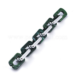Акриловые кабельные цепи ручной работы, с пластиковыми соединительными кольцами ccb, зелено-синие, ссылка: 20x30.5x5 mm, 20x30x6 мм, около 39.37 дюйма (1 м) на прядь
