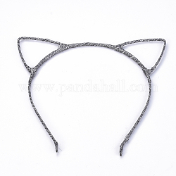 Accesorios para el cabello hierro gatito diadema, forma de orejas de gato, negro, 117 mm, 4 mm