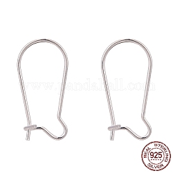 925 Sterling Silver Hoop Earrings, Silver, 20x9.5mm, Pin: 0.7mm