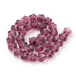 Chapelets de perles vernissées manuelles, prunier, vieille rose, 13.5x8.5~9mm, Trou: 1.2mm, Environ 32 pcs/chapelet, 16.53 pouce (42 cm)