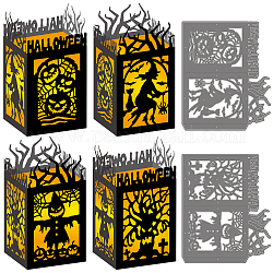 Halloween-Laterne-Stanzschablonen aus Kohlenstoffstahl, für diy scrapbooking, Fotoalbum, dekorative Prägepapierkarte, Edelstahl Farbe, Zweig, 122x150x0.8 mm, 2 Stück / Set