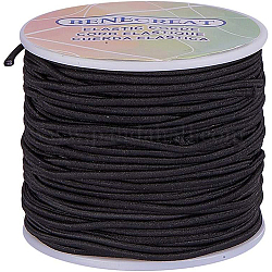 Benecreat cordón elástico de 2 mm y 55 yardas, fabricación de joyas cordón de abalorios, hilo elástico tejido de alambre cuerda elástica para manualidades pulseras collares, negro