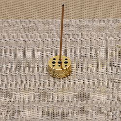 Runder Räuchergefäßhalter aus Legierung, Buddhismus-Aromatherapie-Ofen-Wohnkultur, golden, 20x10 mm