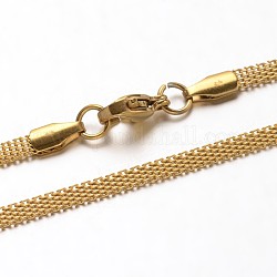 Colliers avec chaînes de lien de barre en 304 acier inoxydable, avec fermoir pince de homard, or, 17.7 pouce (45 cm)