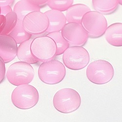 Cabochons di occhio di gatto, mezzo tondo, perla rosa, 6x2mm