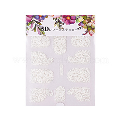 Nagelkunst Aufkleber, für Nagelspitzen Dekorationen, Blume, elfenbeinfarben, 63x70.5x0.5 mm