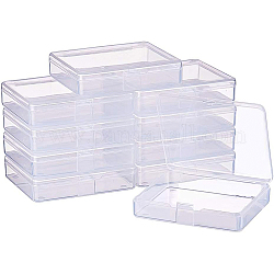 BENECREAT 18 Pack Rectangle Clear Plastic Bead Storage Containers Box Case with Flip-Up Lids for Small Items, Pills, Herbs, Tiny Bead, Jewelry Findings (7.2 x 6.2 x 1.6cm)