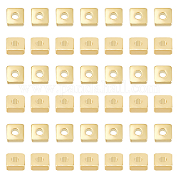 100 Pcs Brass Cube Beads, Gold Square Spacer Beads Rectangular Beads for DIY Bracelet Necklace Earrings Jewelry Making
