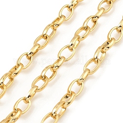 Оксидированные алюминиевые кабельные цепи, несварные, с катушкой, золотые, 11x7x2 мм, около 82.02 фута (25 м) / рулон