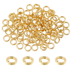 Benecreat 2 bolsas de anillas de latón, anillos de salto de doble bucle, real 18k chapado en oro, 5x1.5mm, agujero: 3 mm, solo alambre: 0.75mm, aproximamente 50 unidades / bolsa