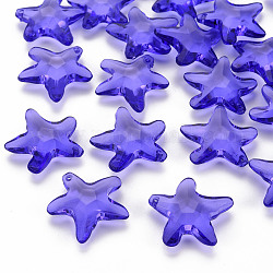 Abalorios de acrílico transparentes, estrella, púrpura medio, 28.5x29.5x7.5mm, agujero: 1.8 mm, aproximamente 189 unidades / 500 g