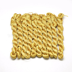 Câblés en polyester tressé, verge d'or noir, 1mm, environ 28.43 yards (26m)/paquet, 10 faisceaux / sac