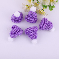 Chapeau en laine de poupée en polyester, pour les accessoires décorer la poupée, violet, 60x43x12.5mm