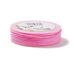 Плетеные нити нейлона, окрашенные, завязывая шнур, для китайского вязания, ремесла и изготовление ювелирных изделий, розовый жемчуг, 1.5 мм, около 13.12 ярда (12 м) / рулон
