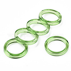 Anneaux en acrylique transparent, anneau, lime green, nous taille 7 1/2 (17.7mm)