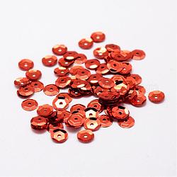 Kunststoffperlen pailletten, halbschalenförmigen Pailletten Perlen, Mittelloch, Schokolade, 12x0.5 mm, Bohrung: 1 mm