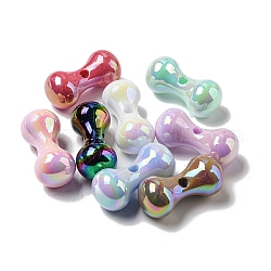 Uv placage perle acrylique, ovale, couleur mixte, 29.5x13~13.5mm, Trou: 3.5mm
