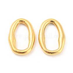 304 anelli di collegamento in acciaio inox, ovale irregolare, vero placcato oro 18k, 19.5x13.5x3.5mm, diametro interno: 15x7mm