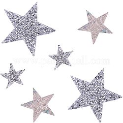 Pandahall elite 6 шт. 3 размера звездные кристаллы блестящие наклейки со стразами железные наклейки блестящие звездные нашивки для платья украшения дома