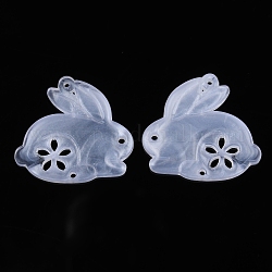 Encantos de conector de acrílico transparente, enlaces de conejo, Claro, 22x24x2.5mm, agujero: 1 mm
