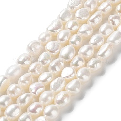 Brins de perles de culture d'eau douce naturelles, poli des deux côtés, Note 6 un, couleur de coquillage, 7~8x7~8x6~7mm, Trou: 0.6mm, Environ 41~42 pcs/chapelet, 13.78'' (35~35.5 cm)