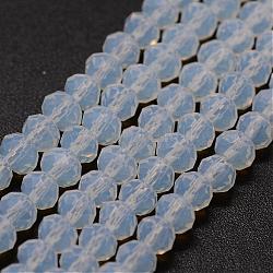 Opalite Perlenstränge, Rondell, facettiert, azurblau, 2~3x2 mm, Bohrung: 1 mm, ca. 200 Stk. / Strang, 17.32 Zoll