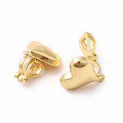 Risultati dell'orecchino a clip in lega, con anelli orizzontali, cuore, oro, 16x14x9.5mm, Foro: 1.2 mm