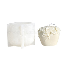 3D-Säule mit Blume, DIY-Kerzen-Silikonformen, zur Herstellung von Duftkerzen, weiß, 8.8x11x8.5 cm
