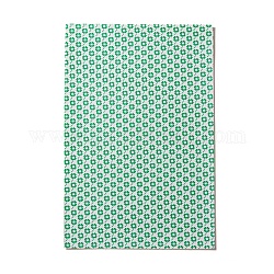 Pu-Leder Stoff, Bekleidungszubehör, für DIY, Kleemuster, grün, 30x20x0.1 cm