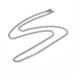 201 collar de cadena de eslabones de acero inoxidable quirúrgico para mujeres y hombres, color acero inoxidable, 23.62 pulgada (60 cm)