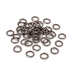 Brass Jump Rings, Open Jump Rings, with Smooth Joining Ends, Cadmium Free & Lead Free, Gunmetal, 7x1mm, 18 Gauge, Inner Diameter: 5mm, Hole: 5mm, about 4166pcs/500g