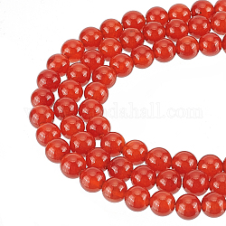 GOMAKERER 3 Strands Natural Carnelian Beads Strands, Dyed & Heated, Grade A, Round, 6mm, Hole: 0.8mm, about 62pcs/strand, 14.6 inch