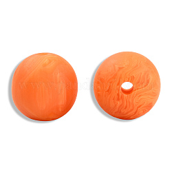 Perline di resina smerigliata, gemstone imitato, tondo, arancione scuro, 13.5x13mm, Foro: 2~2.3 mm