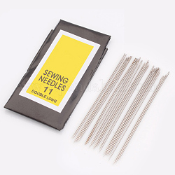 Iron Sewing Needles, Darning Needles, Platinum, 0.45mm thick, 48mm long, hole: 0.3mm, 25pcs/bag