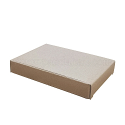 Boîte d'expédition en papier cartonné, boîte pliante postale, rectangle, blé, 15.5x10.1x2.7 cm