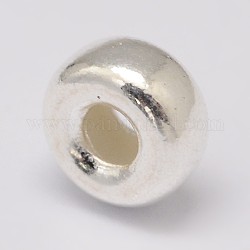 925 in argento sterling distanziatore perline, ciambella, argento, 3x2mm, Foro: 1 mm