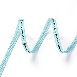 Полиэстер Grosgrain ленты, с номером, для изготовления ювелирных изделий, голубой, 1/4 дюйм (7 мм), 100yards / рулон (91.44 м / рулон)