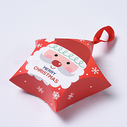 Star Shape Christmas Gift Boxes, with Ribbon, Gift Wrapping Bags, for Presents Candies Cookies, Red, 12x12x4.05cm