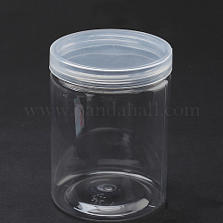 Transparente Kunststoffperlenbehälter, Kolumne, Transparent, 10x11.5 cm, Kapazität: 700 ml