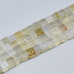 Bianco naturale agata fili di perline, cubo, 6~6.5x6~6.5x6~6.5mm, Foro: 1 mm, circa 65pcs/filo, 16.1 pollice