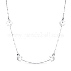 TINYSAND 925 Sterling Silver Interlocking Chain Necklaces, Silver, 17.4 inch