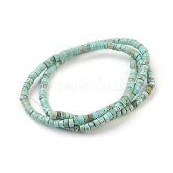 Chapelets de perles en howlite naturelle, teinte, perles heishi, Plat rond / disque, bleu ciel, 3.5~4x2mm, Trou: 0.8mm, Environ 180~192 pcs/chapelet, 15.7 pouce (40 cm)