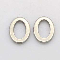 Овальные 201 из нержавеющей стали связывая кольца, цвет нержавеющей стали, 15x10x1.5 мм