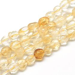 Chapelets de perles de citrine naturelle, ovale, 6~10x4~7x4~7mm, Trou: 1mm, Environ 43~62 pcs/chapelet, 15.7 pouce