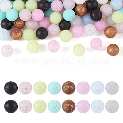 80 perline rotonde in silicone ecologico per uso alimentare in 8 colori, masticare perline per i denti, fare collane fai-da-te fai-da-te, colore misto, 15mm, 10 pz / colore