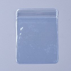 Mini sacs en plastique transparent à fermeture éclair, sacs refermables, bleu, 8x6x0.15 cm
